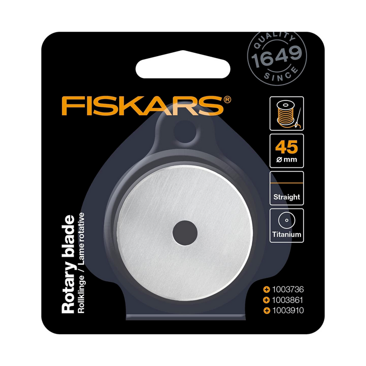 Lame rotative de rechange titanium - coupe droite - diamètre 45 mm - Fiskars