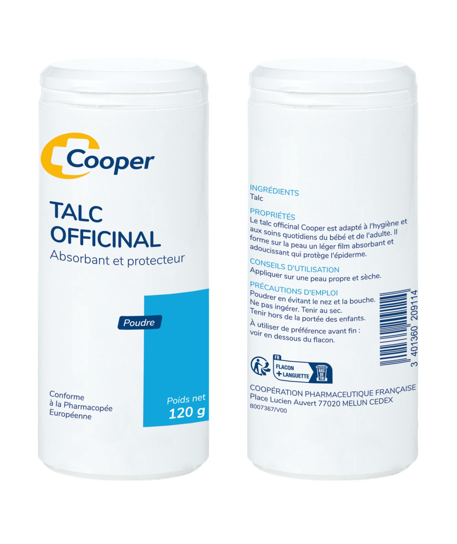 Talc poudreuse 120g - Cooper Cooper 