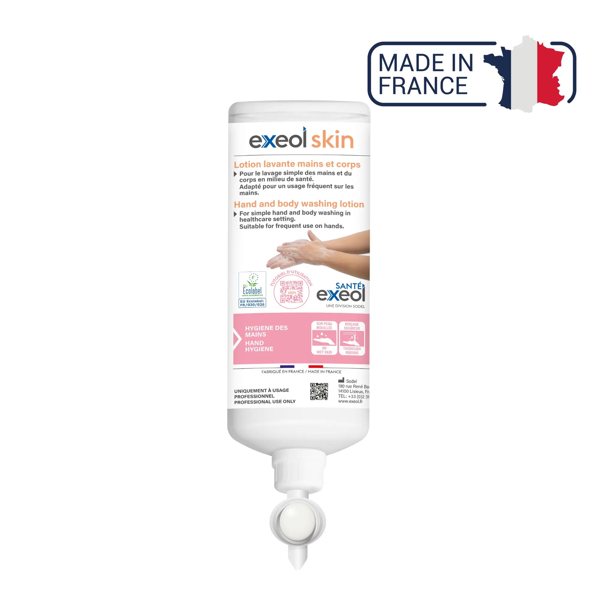 Lotion lavante mains et corps - Exeol Skin - Sodel Exeol 