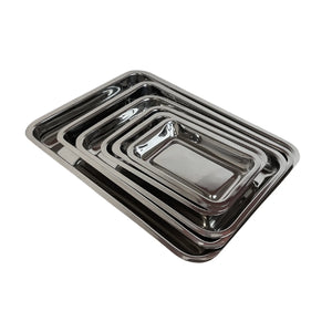 Plateau en acier inoxydable rectangle - 6 dimensions My Podologie  170-x-110-x-25-mm