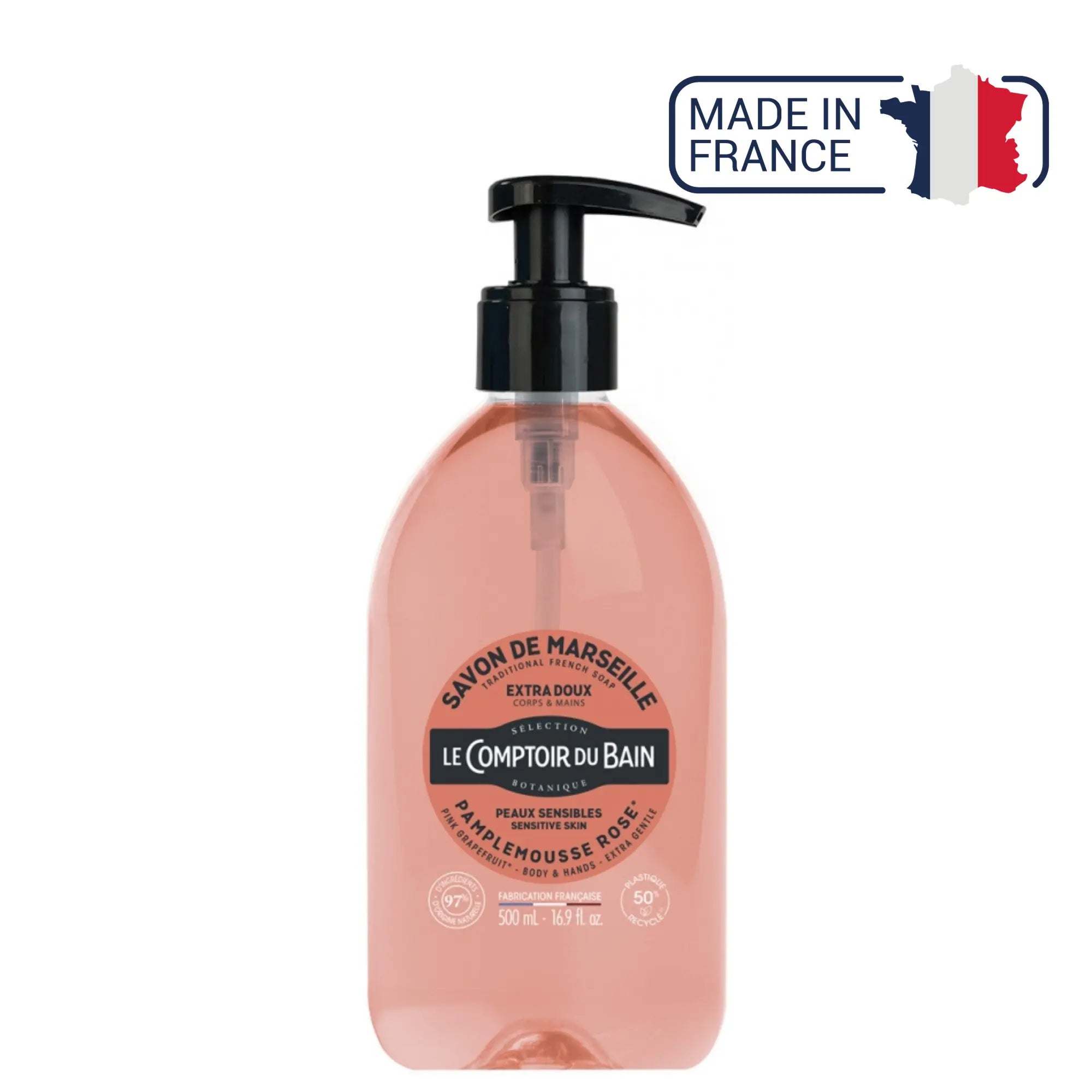 Jabón líquido de Marsella Pomelo Rosa - 500ml - Le Comptoir du Bain